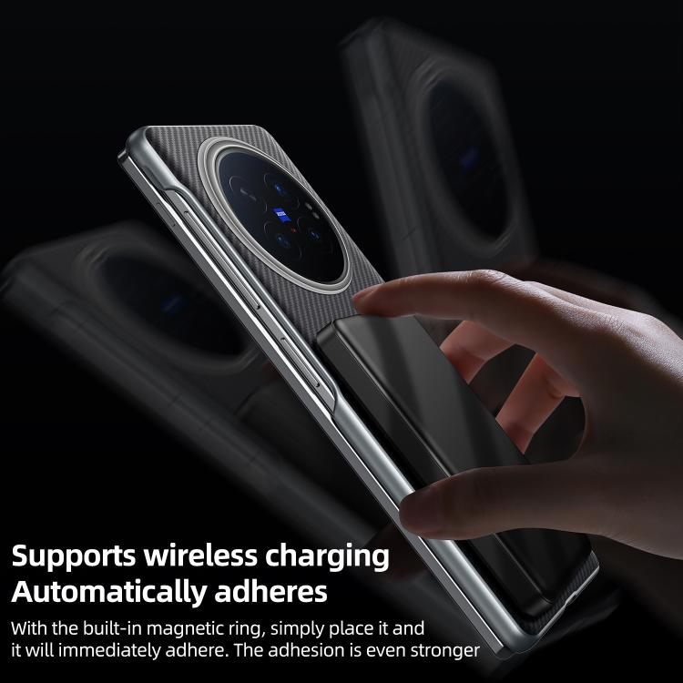 Magnetic Shockproof 600D Kevlar Texture PC Protective Phone Case For vivo X Fold6 5G