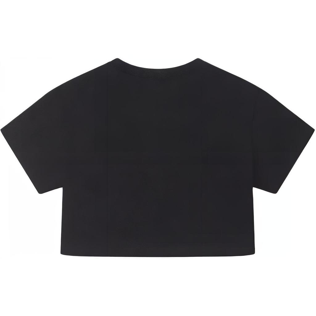 (WMNS) Converse Retro Chuck Cropped T-Shirt Asia Sizing 'Black' Women's 10026367-A02