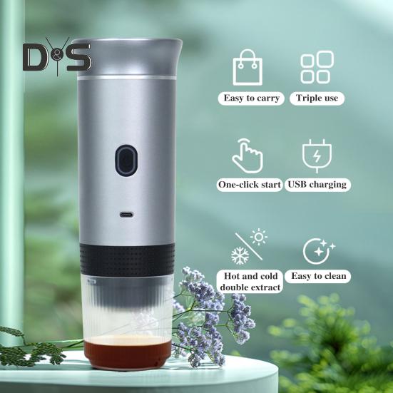 Portable Electric Espresso Machine Coffee Machine Touch Operation 15bar Pump Pressure USB Rechargeable Wireless Coffee Machine