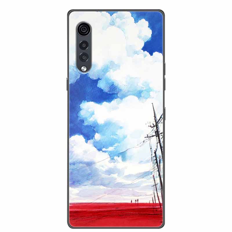 For LG Velvet Luxury Phone Case Black Soft Silicone TPU Back Cover for LGVelvet 5G Funda LMG910EMW Protector Capa Cartoon Coque