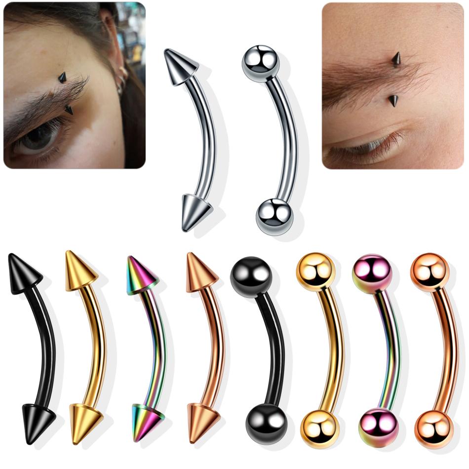 1 Stück G23 Titan Augenbrauen Bananen Piercing Ring Gebogener Barbell Lippenring Snug Daith Helix Rook Ohrring Knorpel Tragus Schmuck 16G