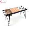 Camping Folding Removable IGT Wood Table Gas Stove Portable Lightweight Camp BBQ Grill Table Outdoor Picnic Fishing Table