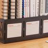 File Storage Box Lightweight Magazine File Holder Desk Organizer with 4 Vertical Compartments File Box Removable Bookend