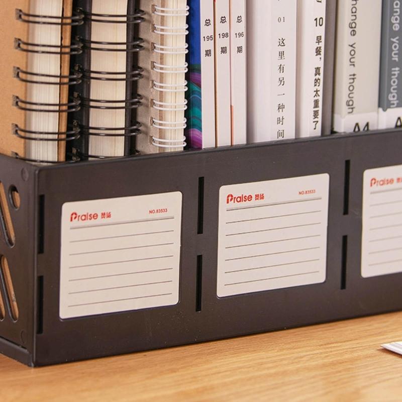 File Storage Box Lightweight Magazine File Holder Desk Organizer with 4 Vertical Compartments File Box Removable Bookend