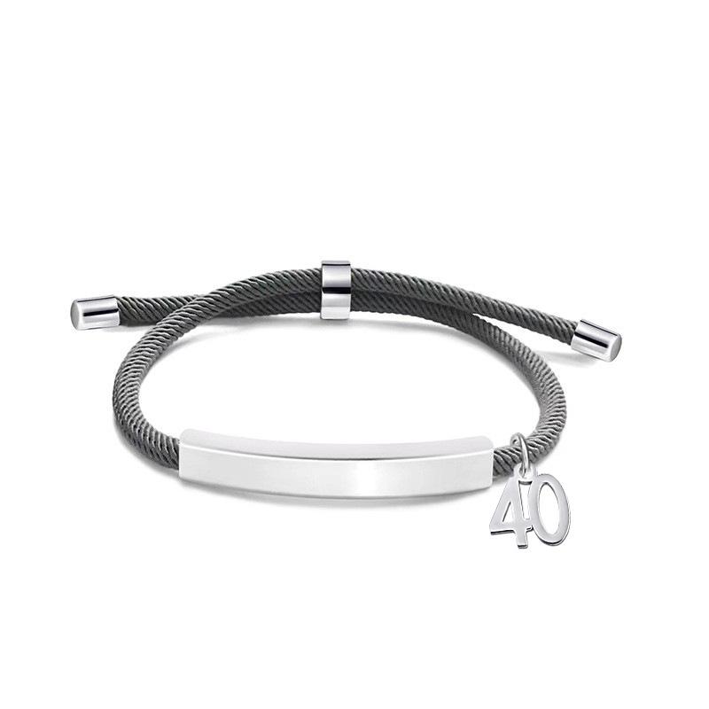 Multi-color Engravable Stainless Steel Bracelet with Number 16 Charm