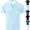 Summer Polo Short-sleeved Silk Cool Business High-end Stretch Short-sleeved Polo Shirt T-shirt for Men