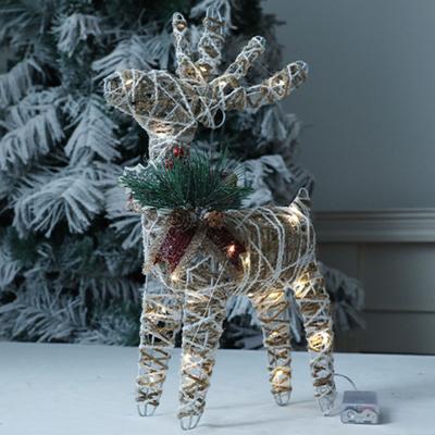 Christmas Reindeer Decoration 15.75" H 3D Iron Standing Deer for Xmas Outdoor