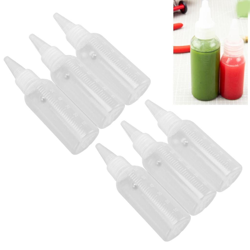 10pcs 60ml Airbrush Paint Bottle Empty Airbrush Paint Mixing Jar Container with Ball Clear Scale Squeeze Bottles for Paint