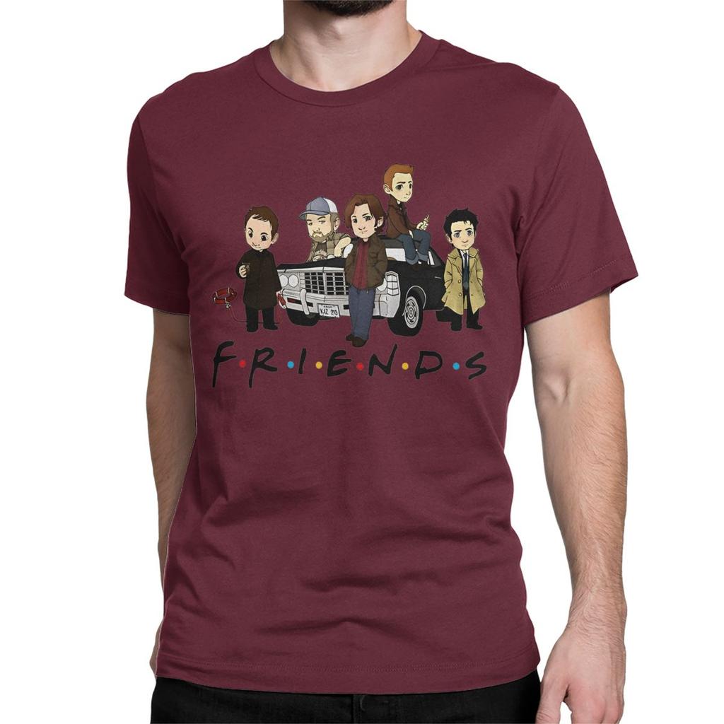 Dean Winchester Friends T Shirts Men Women's Cotton Leisure T-Shirts Round Neck Supernatural TV Series Tee Shirt Clothing Summer