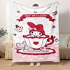 1pc Flannel My Melody, Tea Cup, Cute MouseThrow Blanket, Cartoon Truck Pattern Printed Blanket, Warm Cozy Soft Blanket For Couch Bed Sofa Ca