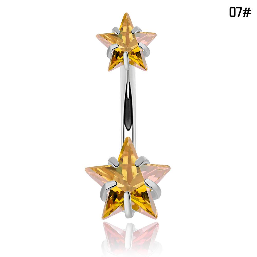 

1 шт. Мода Личность Пентаграмма Циркон Нержавеющая Сталь Пирсинг Пупка Женский Боди-Пирсинг Ювелирные Изделия шампанского