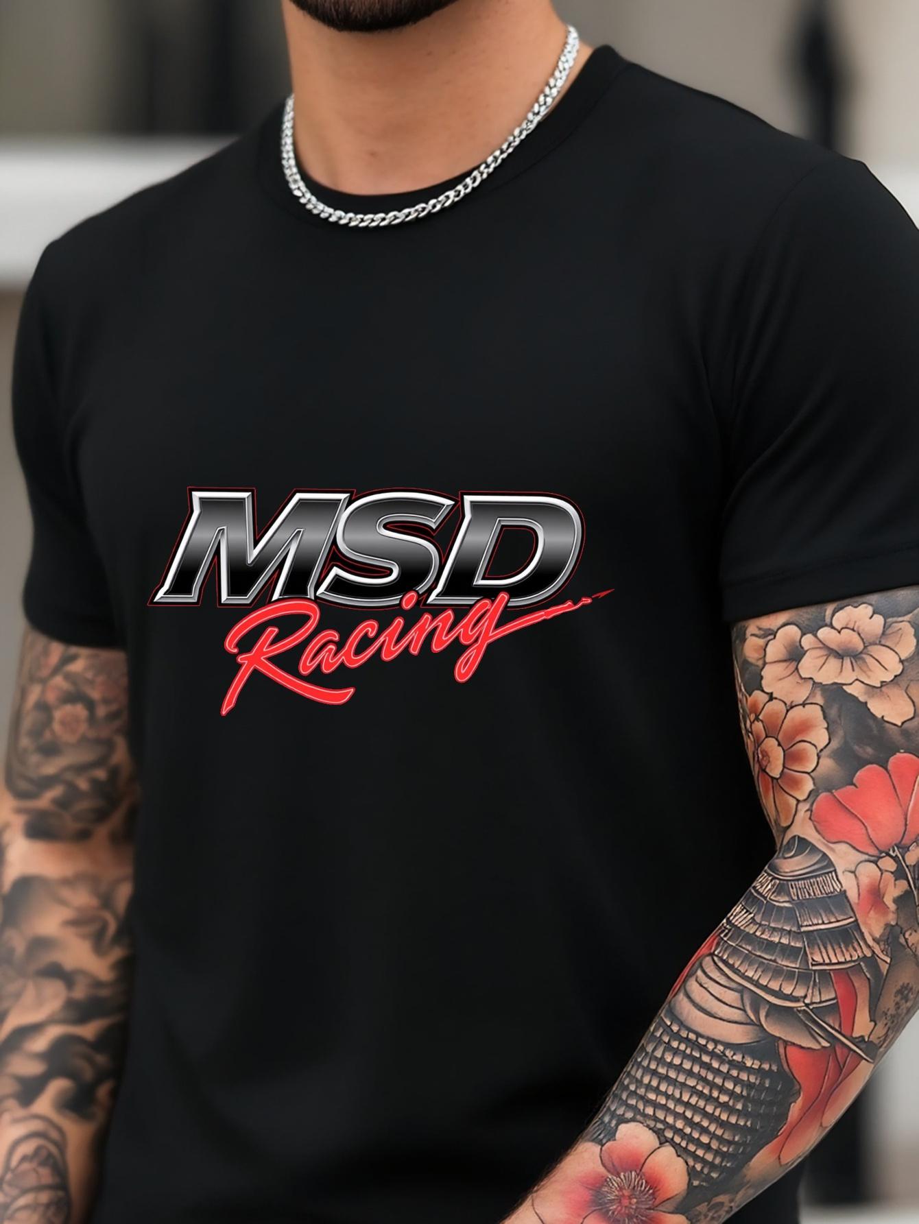 62613 Cotton Blend T-shirt - Summer Sports Tee with  MSD Racing  Graphic S