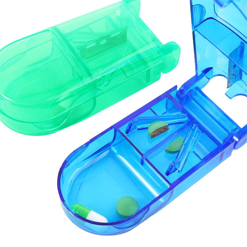 Splitter Cut Slicer Pills Container Pill Cutter Splitter Drug Box Safety Medicine Cases Storage Box