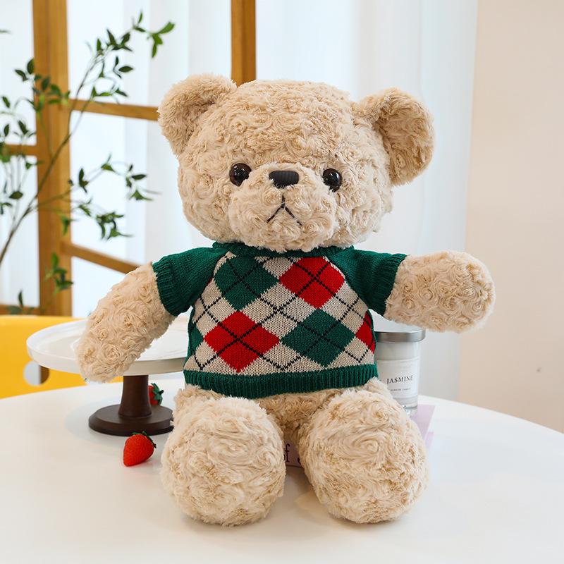 Valentine's Day Twisted Knit Teddy Bear Plush Toy Gift