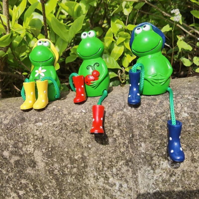 Charming Frog Ornaments For Outdoor Garden And Flowerpot Decoration Set Of Three