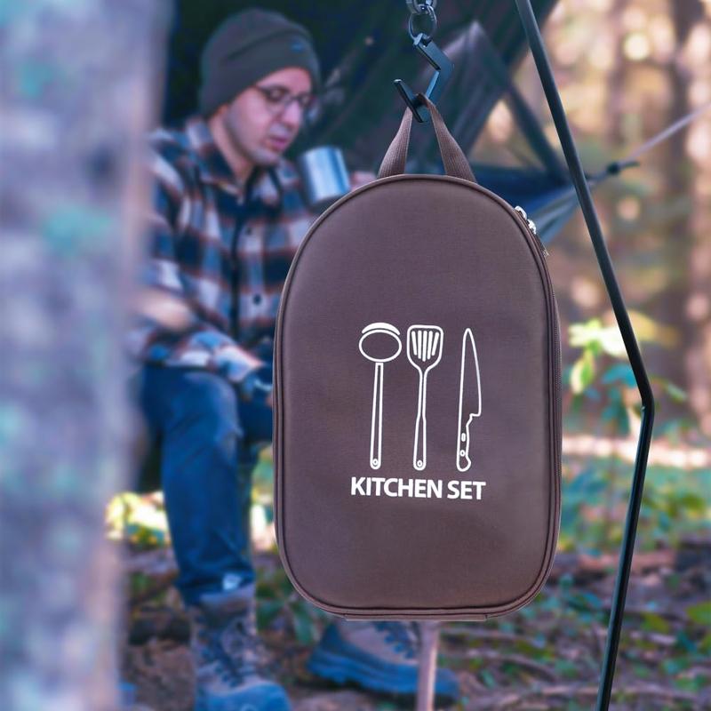 Outdoor Cookware Bag Camping Storage Bag Portable Travel Utensil Bag Camping Outdoor Cooking Utensil Organizer