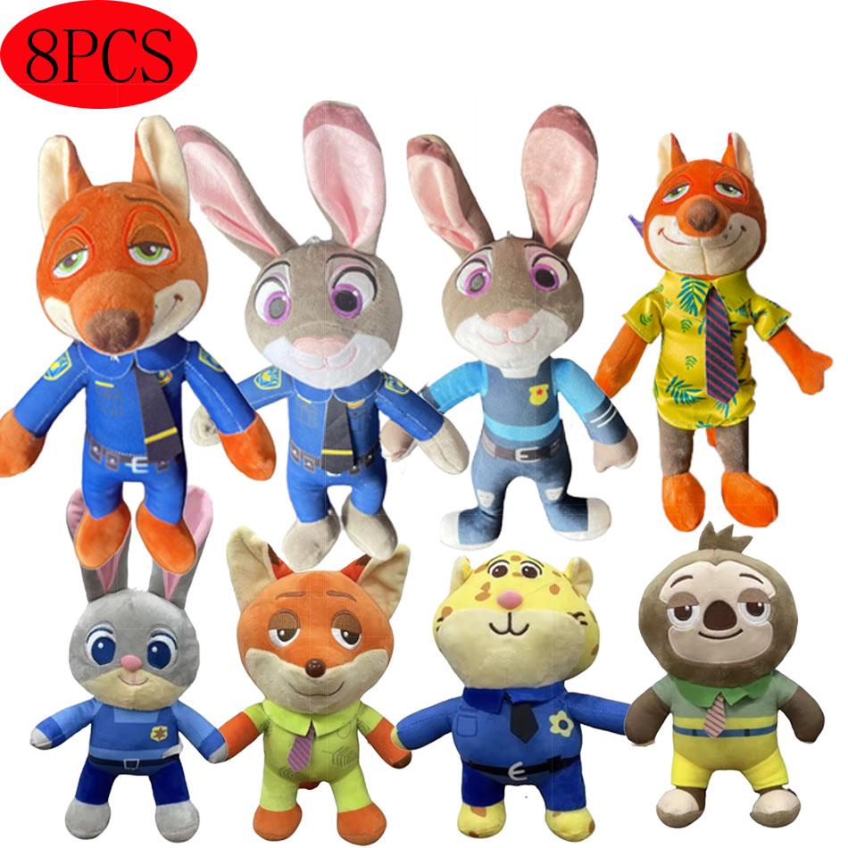 ***High Quality  Nick Wilde Judy Hopps Plushies Stuffed Anime Fox Rabbit Plush Toy Lovely Children's Room Decor Xmas Gifts