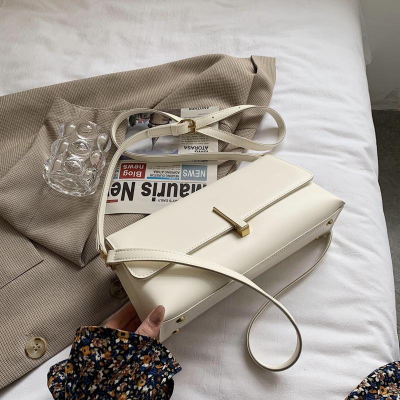 

Модные сумки через плечо из искусственной кожи, новые женские сумки через плечо в корейском стиле, простые повседневные универсальные женские сумки через плечо (20cm<Max Length<30cm)