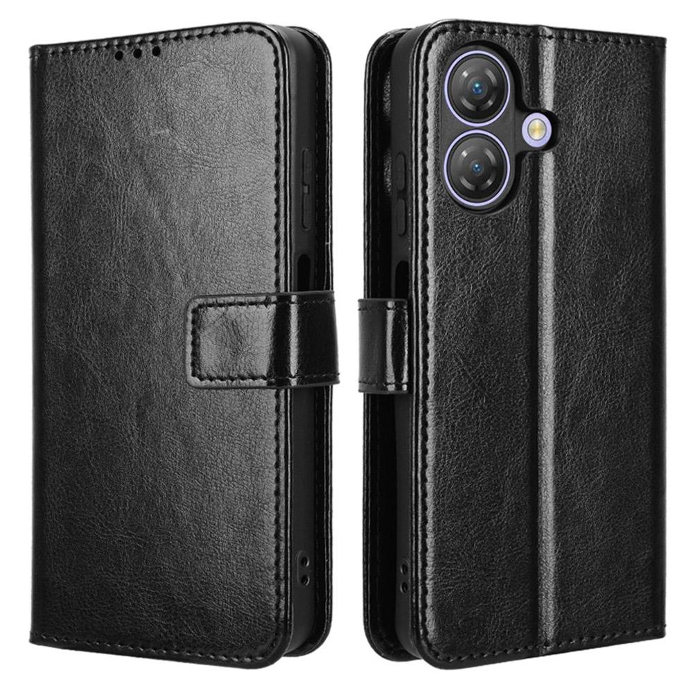 For Ulefone Note 21 Case Crazy Horse Texture PU Leather Phone Wallet Cover