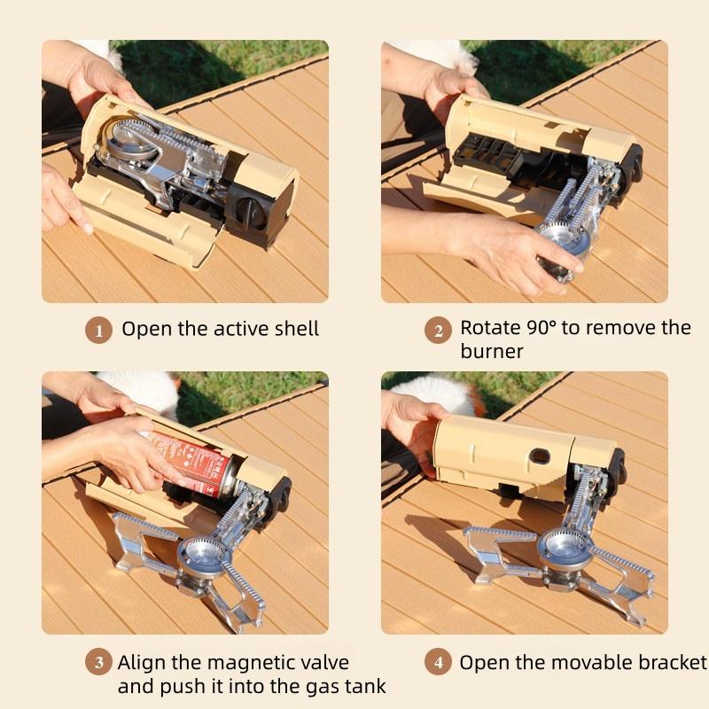 Outdoor Foldable Portable Camping Kitchen Gas Stove High-fire Cartridge Stove