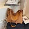 Wandering Mocha Suede Tote Bag Women's Early Autumn New Large-capacity Commuter Shoulder Messenger Bag