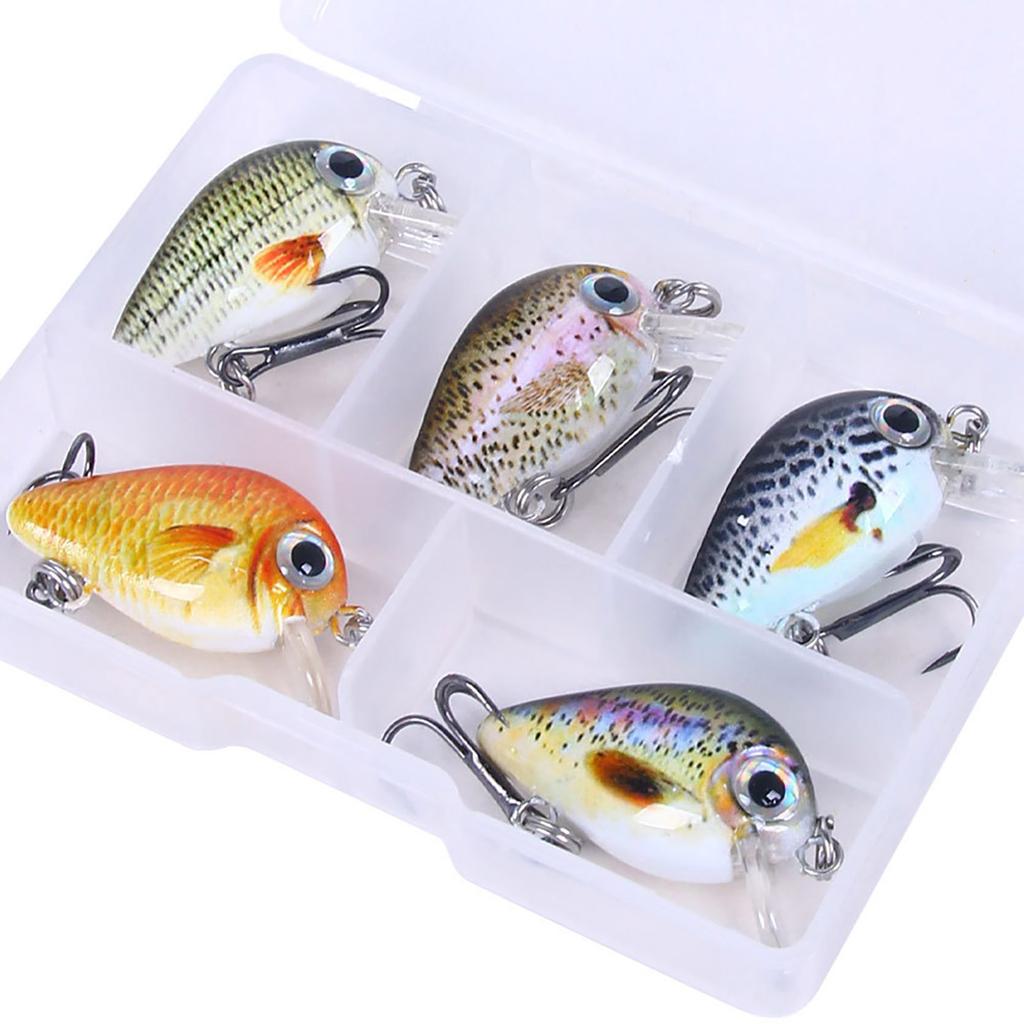 5 Stück Micro Crankbait Angelköder Langsam sinkend Vib Set Oberflächenköder Set Für Barsch Forellen Angelbegeisterte