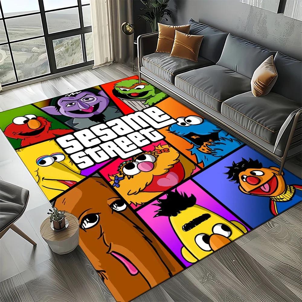 

3D S-Sesame S-Street Cartoon Area Rug Large,Carpet Rug for Living Room Bedroom Sofa Doormat Decoration,kids Non-slip Floor Mat 40x60cm
