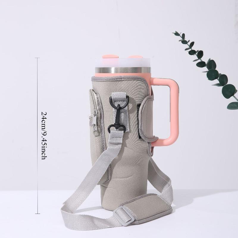 

Multifunctional Large Capacity Thermos Cup Cover Crossbody Ice Fog Cover Car Sports Kettle Protection Cover сірий