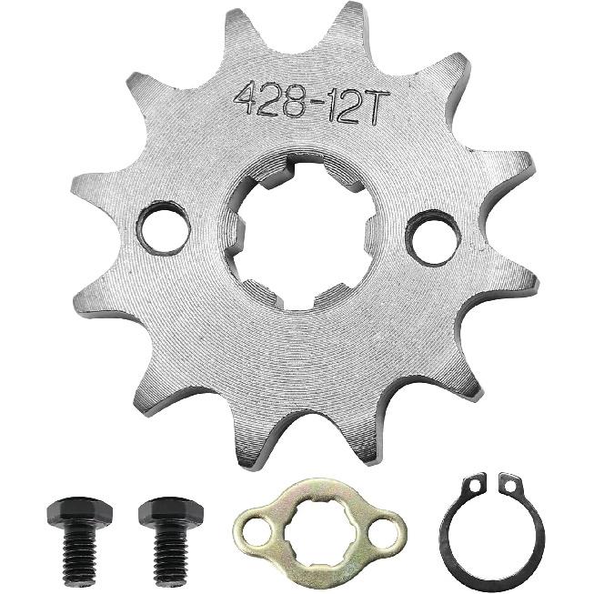 428 Chain Sprocket 12T 17mm Front Engine Sprocket Compatible with 50cc 70cc 110cc 125cc 140cc 160cc ATV Dirt Bike Quad TaoTao Roketa Sunl (12T, 17mm)