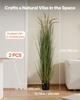 Artificial Grass Plant, 2 Pack 1499mm Horsetail Reed Grass in Pot, Premium PVC Faux Fake Greenery Shrubs Plant for Indoor Outdoor House Home Garden