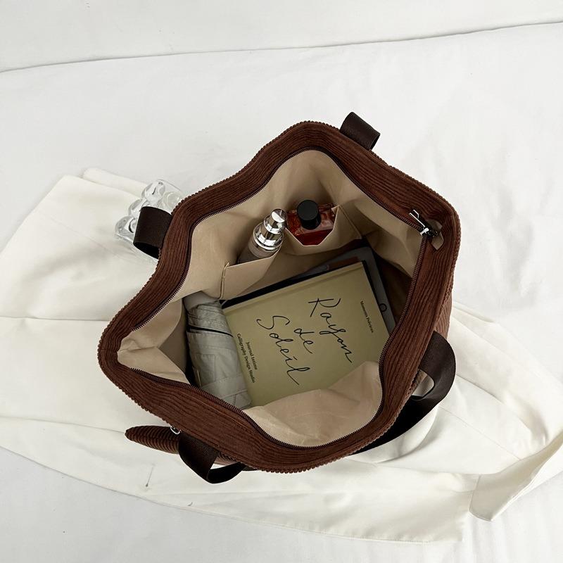 Large Capacity Bag Women's Harajuku Corduroy Literary Shoulder Bag New Fashion Tote Bag