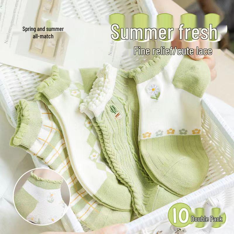 Women's Lace Floral Mesh Ankle Socks - Breathable, Sweet, and Lightweight for Summer