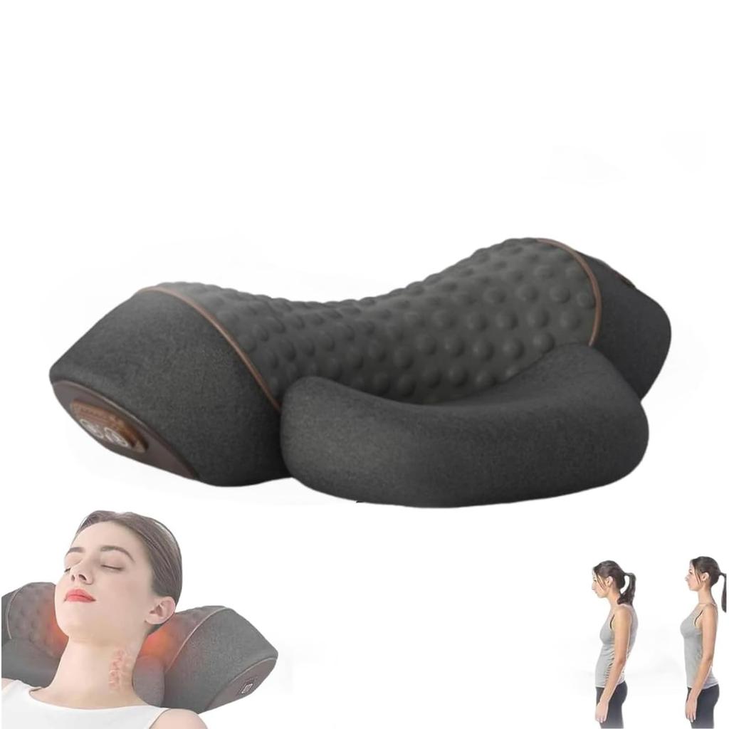 Pillow Massage Neck Hump, Traction Massager with Heat, 3 in 1 Neck Massage Pillow Heated Massages Necks Pillows Heated Traction