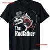 The Rodfather Fishing Dad Fish Skeleton Fisher Daddy Angler Or T Shirt Vintage Washed Casual Slightly Homme Vintage Washed