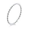 WOSTU Genuine 925 Sterling Silver Minimalist Twist Rings Finger Stackable Simple Ring Korean Style Party Jewelry Gift CQR6402