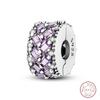 Design 925 Silver Heart Claw Print Bee Conch Text Shining Zircon Fixed 3mm Charms Beads DIY Jewelry Making