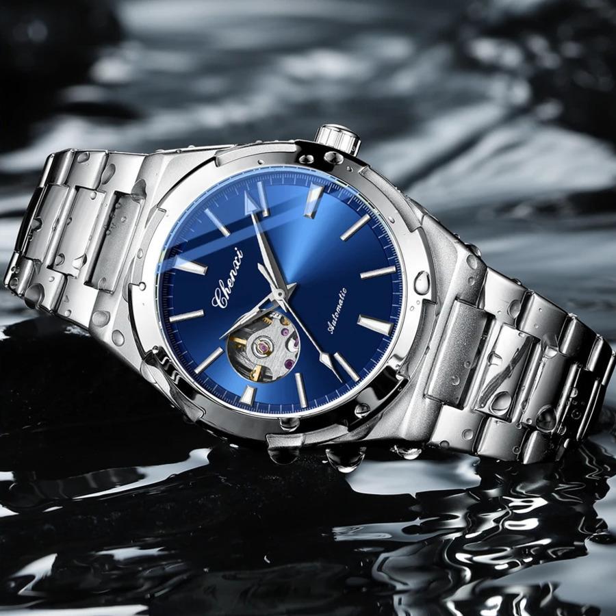CHENXI Automatic Movement Mechanical Watches for Men Hollow Skeleton Mens Watches Waterproof Business Relogios Masculino
