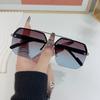 Trendy European and American Style Unisex Large Frame Double Bridge Half Frame Sunglasses