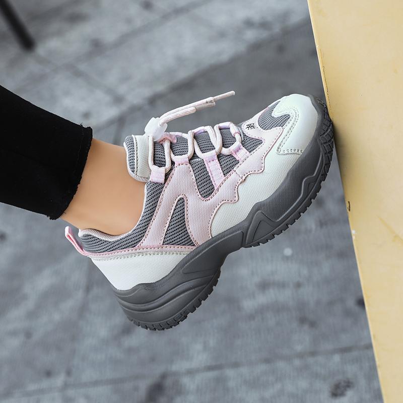 Children's Sports Shoes Girls' Sports Shoes Fashionable Boys' Sports Shoes Lace Up Thick Soled Girls' Sneakers