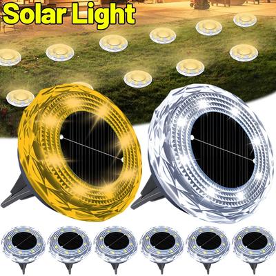 8LED Solarenergie Scheibenleuchte Außen Garten Solar Untergrundleuchte Deckleuchte Scheinwerfer Eingebaute Solar LED Lampe Gartendekoration