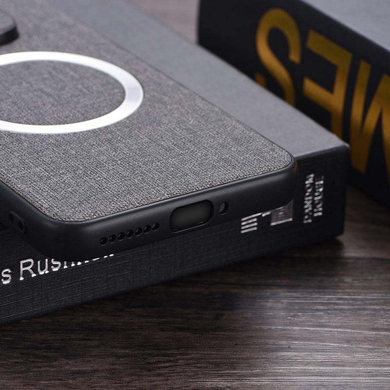 Magsafe Magnetic Plain Leather Case For Xiaomi 15 Pro Mi 15 14T Pro 14 Ultra Xiaomi14T Cloth Wireless Charging Cover