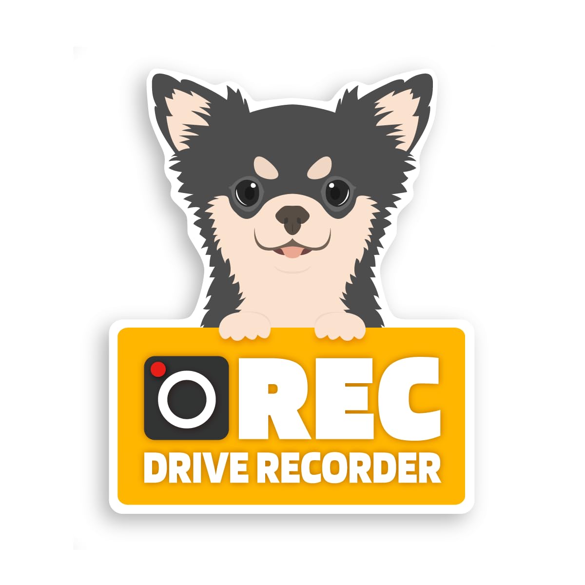 

Takasu Shoten Видеорегистратор Магнитный Знак на Автомобиль Наклейка Наклейка Предупреждение Запись Заднего Вида Автомобиля Собака Кошка (Чихуахуа (Черно-коричневый))