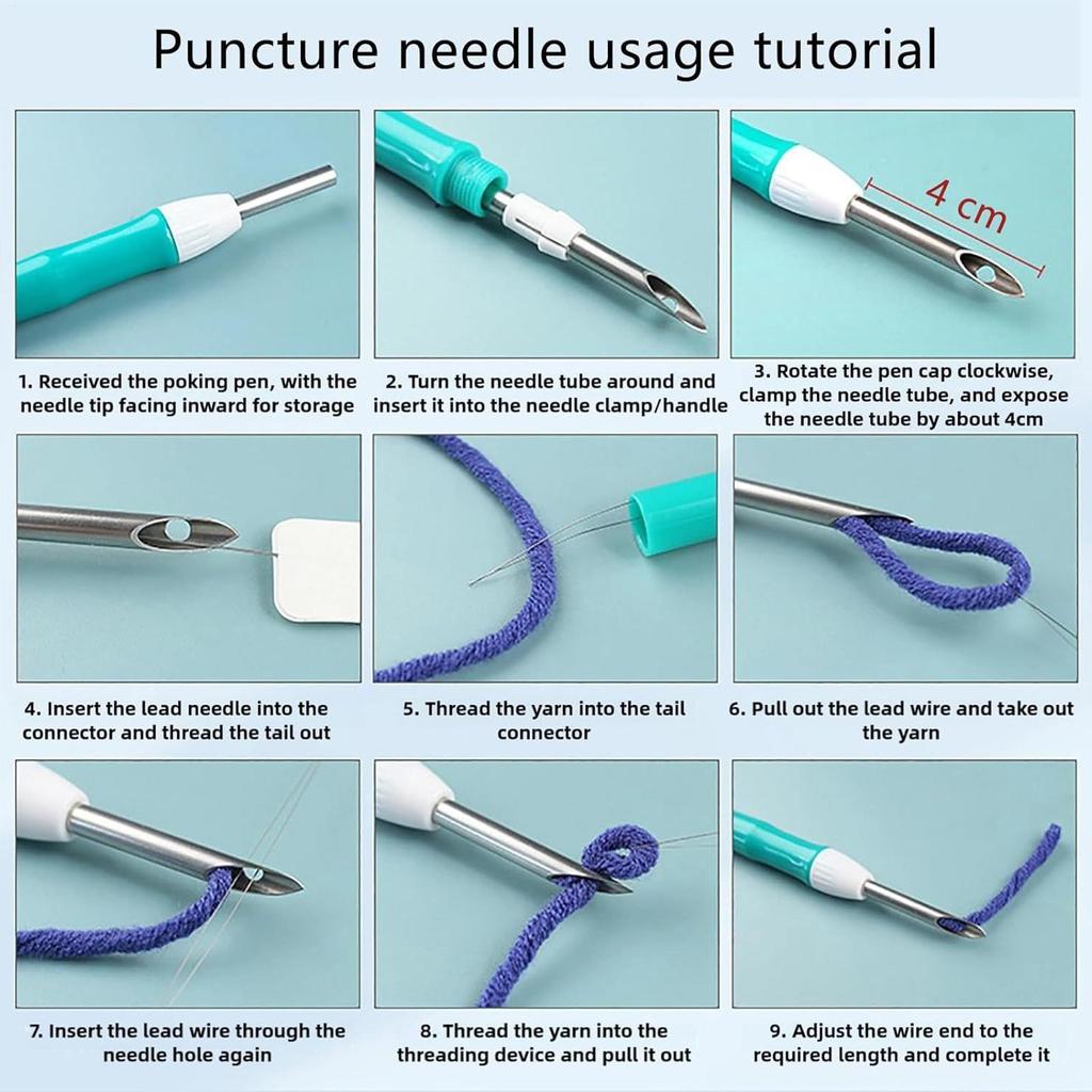 Punch Needle Kit Embroidery Punch Needle Kit Sheep Arts and Crafts with Threader Instruction Fabric Hoop Yarn Crafting Supplies