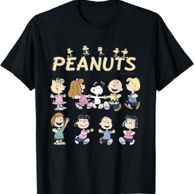 Peanuts Snoopy and Friends dancing,Short Sleeve T-Shirt