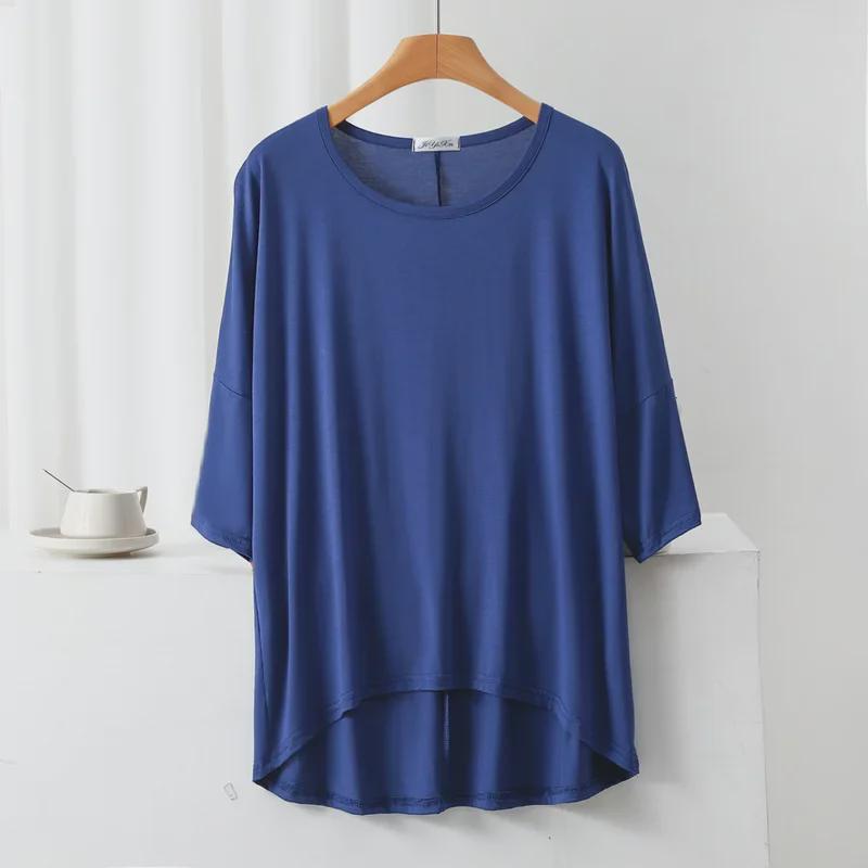 Women's Summer Modal Batwing Sleeve Top - Slimming, Loose, and Stylish.
