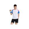Li Ning Badminton Series Color Block Printed V-Neck Pullover Short Sleeve T-Shirt Mid Waist Shorts Casual Sports Set Unisex Sports Set AATU023-1