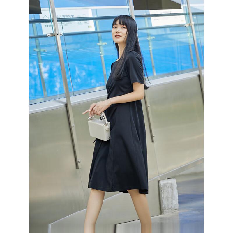 

Gejin Women s Solid Short-Sleeve A-Line Midi Dress XL