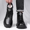 Scarpe Calde in Cotone Invernali High Top da Uomo Nuovi Designer Stivali in Pelle di Mucca Nera Moda Maschile Casual Piattaforma Stivali da Lavoro Uomo