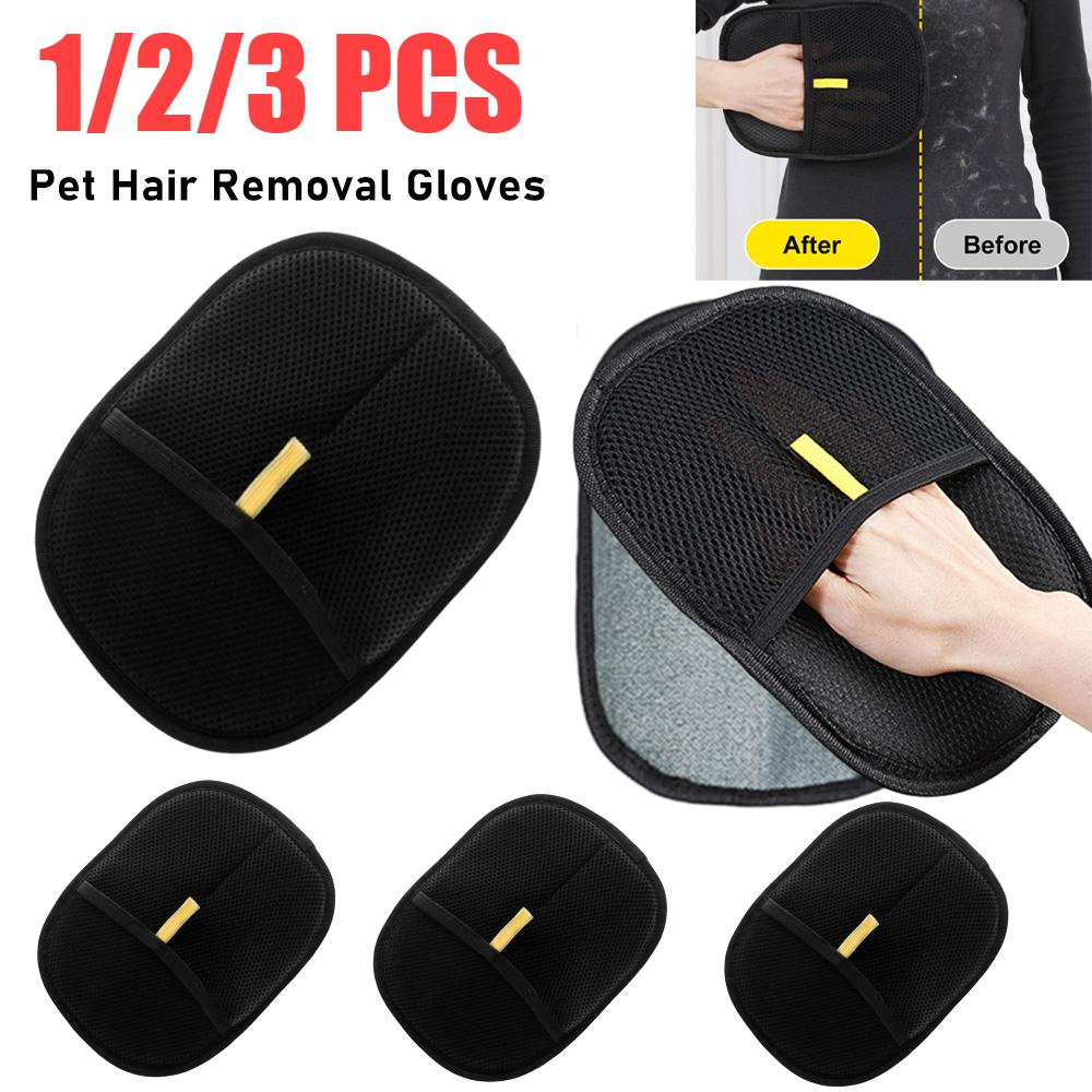 1/2/3PCS Pet Hair Remover Gloves Pet Hair Remover Mitt Deshedding Brush Glove Static Cleaning Grooming Glove for Dog Cat Rabbit