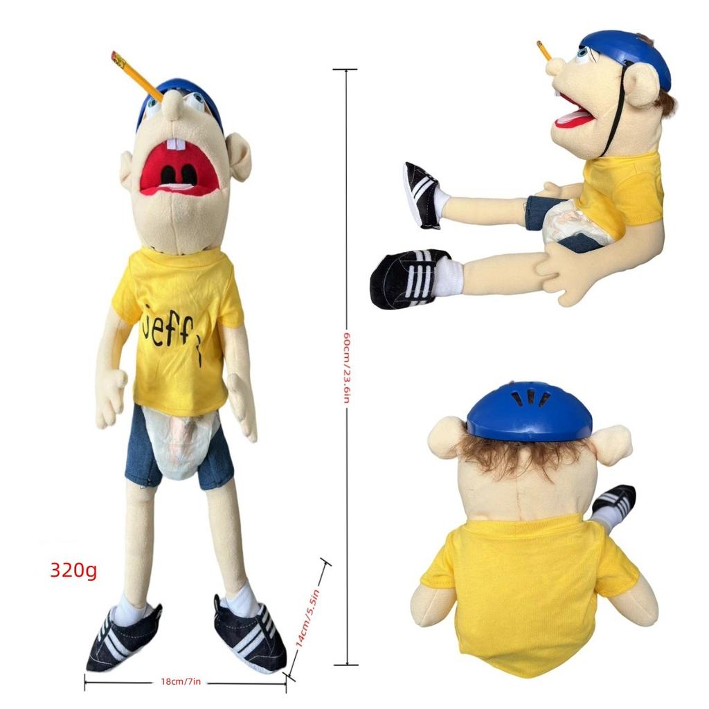 60cm Jeffy Handpuppe Plüsch Kinder Weiche Puppe Talkshow Party Requisiten Weihnachts-Puppe Plüschtiere Puppe Kinder Geschenk